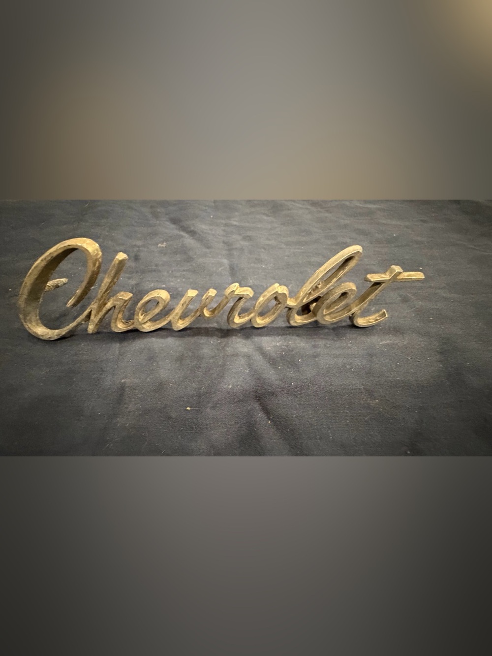 Chevrolet Gold Script Wall Sign - Classic Automotive Emblem